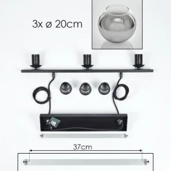 Suspension Verre 20 cm Koyoto Fumé, 3 lumières