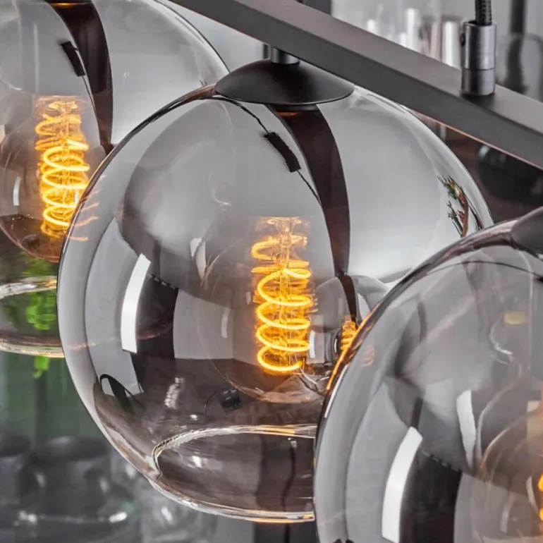 Suspension Verre 20 cm Koyoto Fumé, 3 lumières