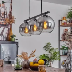 Suspension Verre 20 cm Koyoto Fumé, 3 lumières