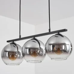 Suspension Verre 20 cm Koyoto Fumé, 3 lumières