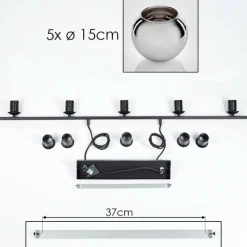 Suspension Verre 15 cm Koyoto Fumé, 5 lumières