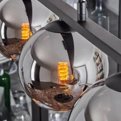 Suspension Verre 15 cm Koyoto Fumé, 5 lumières