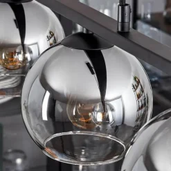 Suspension Verre 15 cm Koyoto Fumé, 5 lumières