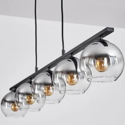 Suspension Verre 15 cm Koyoto Fumé, 5 lumières