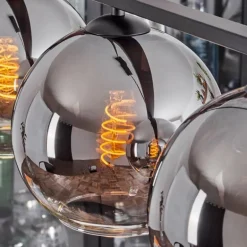 Suspension Verre 20 cm Koyoto Fumé, 4 lumières