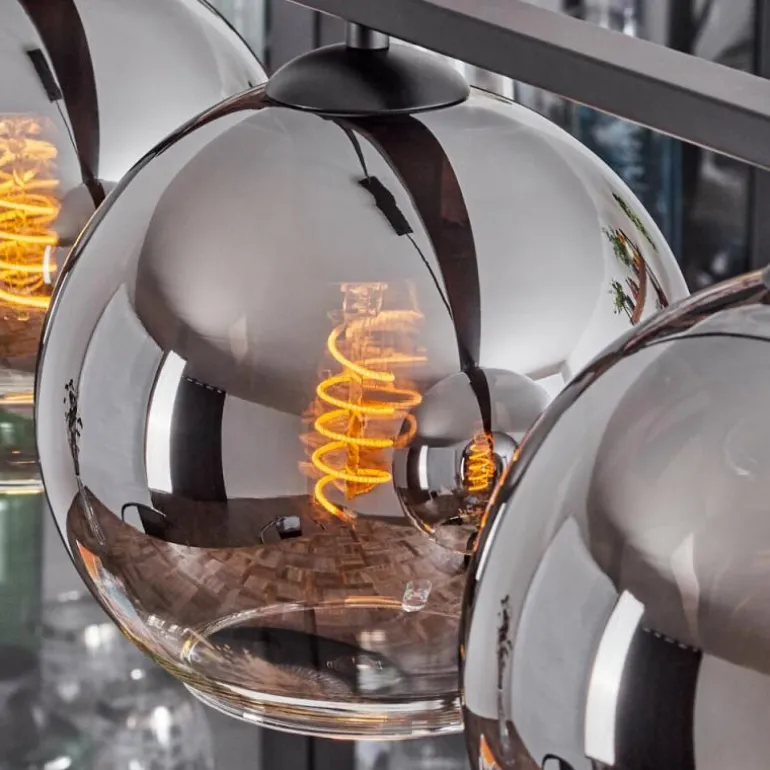 Suspension Verre 20 cm Koyoto Fumé, 4 lumières