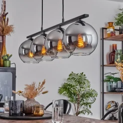 Suspension Verre 20 cm Koyoto Fumé, 4 lumières