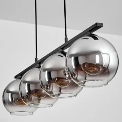 Suspension Verre 20 cm Koyoto Fumé, 4 lumières