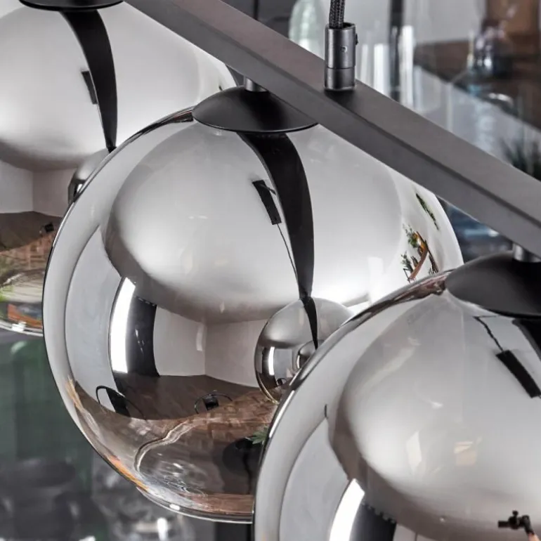 Suspension Verre 20 cm Koyoto Fumé, 5 lumières