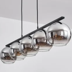 Suspension Verre 20 cm Koyoto Fumé, 5 lumières