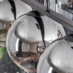 Suspension Verre 20 cm Koyoto Fumé, 5 lumières