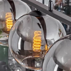 Suspension Verre 20 cm Koyoto Fumé, 5 lumières