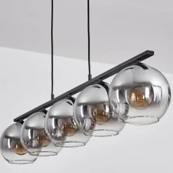 Suspension Verre 20 cm Koyoto Fumé, 5 lumières