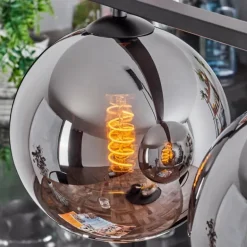 Suspension Verre 20 cm Koyoto Fumé, 5 lumières