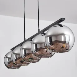 Suspension Verre 20 cm Koyoto Fumé, 5 lumières