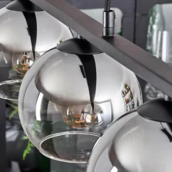 Suspension Verre 15 cm Koyoto Fumé, 5 lumières