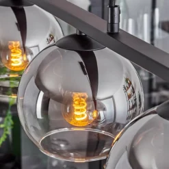 Suspension Verre 15 cm Koyoto Fumé, 5 lumières