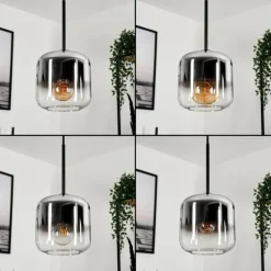 Suspension Verre 15 cm Lauden Chrome, Clair, Fumé, 1 lumière