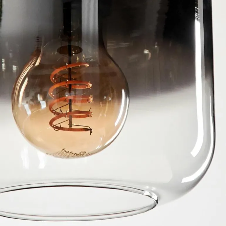 Suspension Verre 15 cm Lauden Chrome, Clair, Fumé, 1 lumière