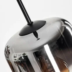 Suspension Verre 15 cm Lauden Chrome, Clair, Fumé, 1 lumière