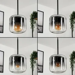 Suspension Verre 15 cm Lauden Clair, Fumé, 1 lumière