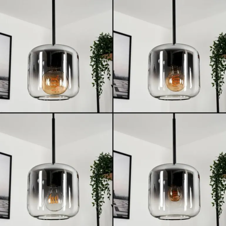 Suspension Verre 15 cm Lauden Clair, Fumé, 1 lumière