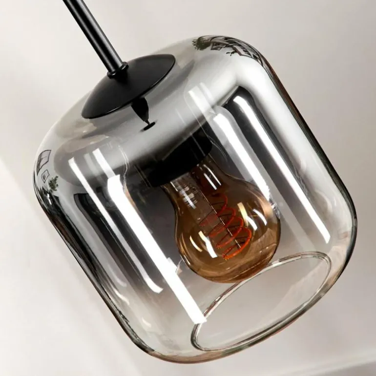 Suspension Verre 15 cm Lauden Clair, Fumé, 1 lumière