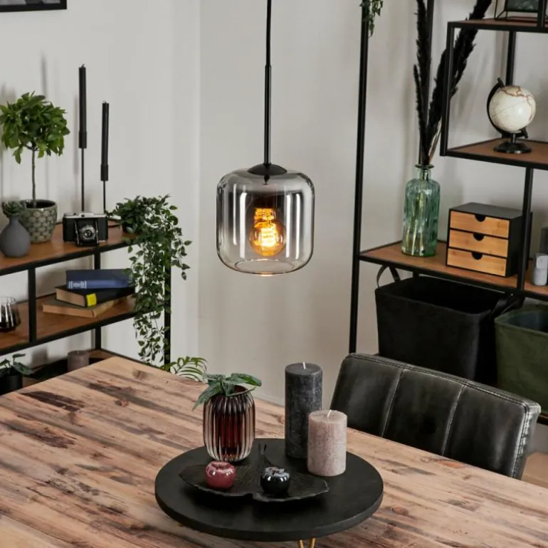 Suspension Verre 15 cm Lauden Clair, Fumé, 1 lumière