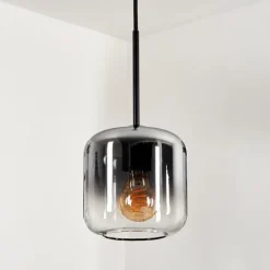 Suspension Verre 15 cm Lauden Clair, Fumé, 1 lumière