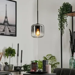 Suspension Verre 15 cm Lauden Clair, Fumé, 1 lumière