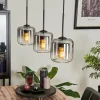 Suspension Verre 15 cm Lauden Clair, Fumé, 3 lumières