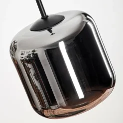 Suspension Verre 15 cm Lauden Chrome, Fumé, 4 lumières