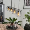 Suspension Verre 15 cm Lauden Clair, Fumé, 4 lumières