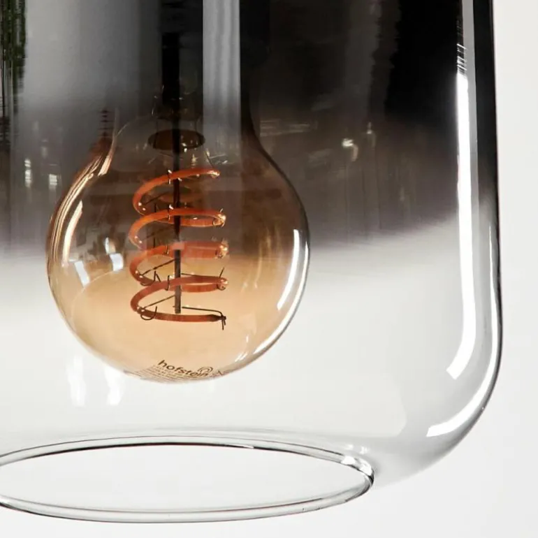 Suspension Verre 15 cm Lauden Chrome, Clair, Fumé, 3 lumières