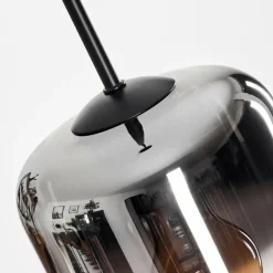 Suspension Verre 15 cm Lauden Chrome, Clair, Fumé, 3 lumières