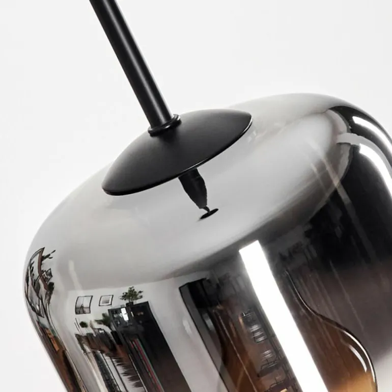 Suspension Verre 15 cm Lauden Chrome, Clair, Fumé, 3 lumières