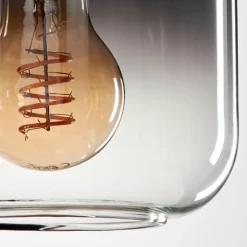 Suspension Verre 15 cm Lauden Clair, Fumé, 3 lumières