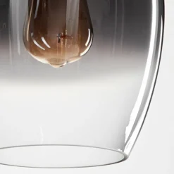 Suspension Verre 20 cm Vevino Clair, Fumé, 1 lumière