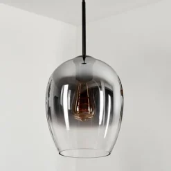 Suspension Verre 20 cm Vevino Clair, Fumé, 1 lumière