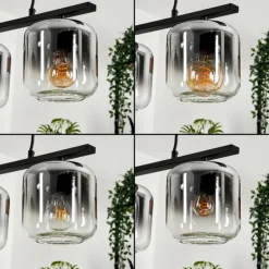 Suspension Verre 15cm Lauden Fumé, 3 lumières