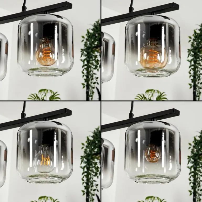 Suspension Verre 15cm Lauden Fumé, 3 lumières