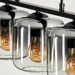 Suspension Verre 15cm Lauden Fumé, 3 lumières