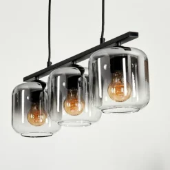 Suspension Verre 15cm Lauden Fumé, 3 lumières