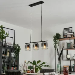 Suspension Verre 15cm Lauden Fumé, 3 lumières