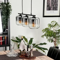 Suspension Verre 15cm Lauden Fumé, 3 lumières