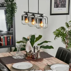 Suspension Verre 15cm Lauden Fumé, 3 lumières