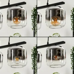 Suspension Verre 15cm Lauden Fumé, 3 lumières