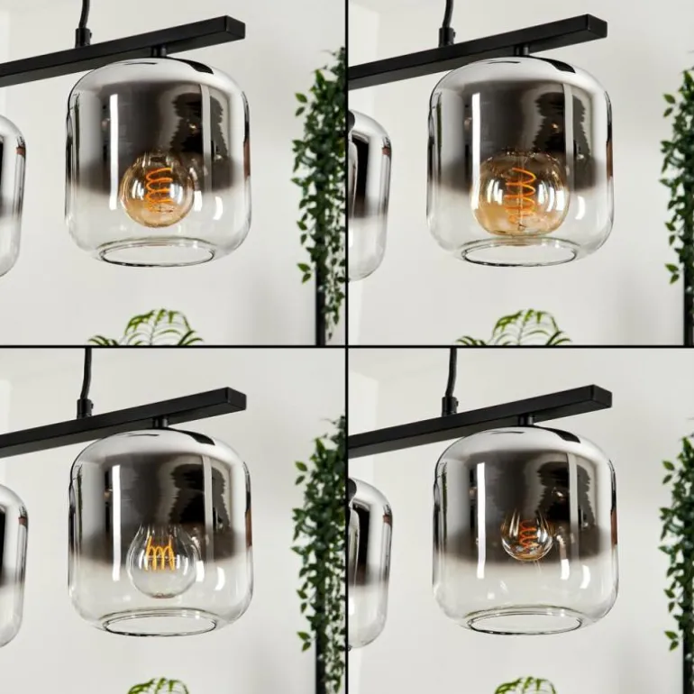 Suspension Verre 15cm Lauden Fumé, 3 lumières