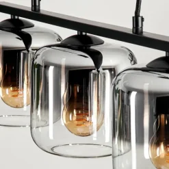 Suspension Verre 15cm Lauden Fumé, 3 lumières