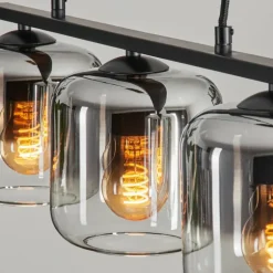 Suspension Verre 15cm Lauden Fumé, 3 lumières